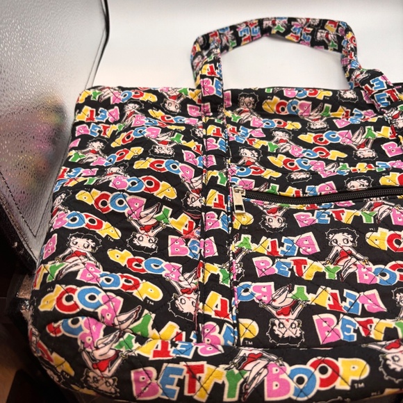 Betty Boop Retro Style Rainbow Colorful Y2K Tote Quilted Duffel Bag - Picture 2 of 13